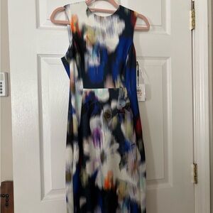 Calvin Klein Multicolor Abstract Midi Dress